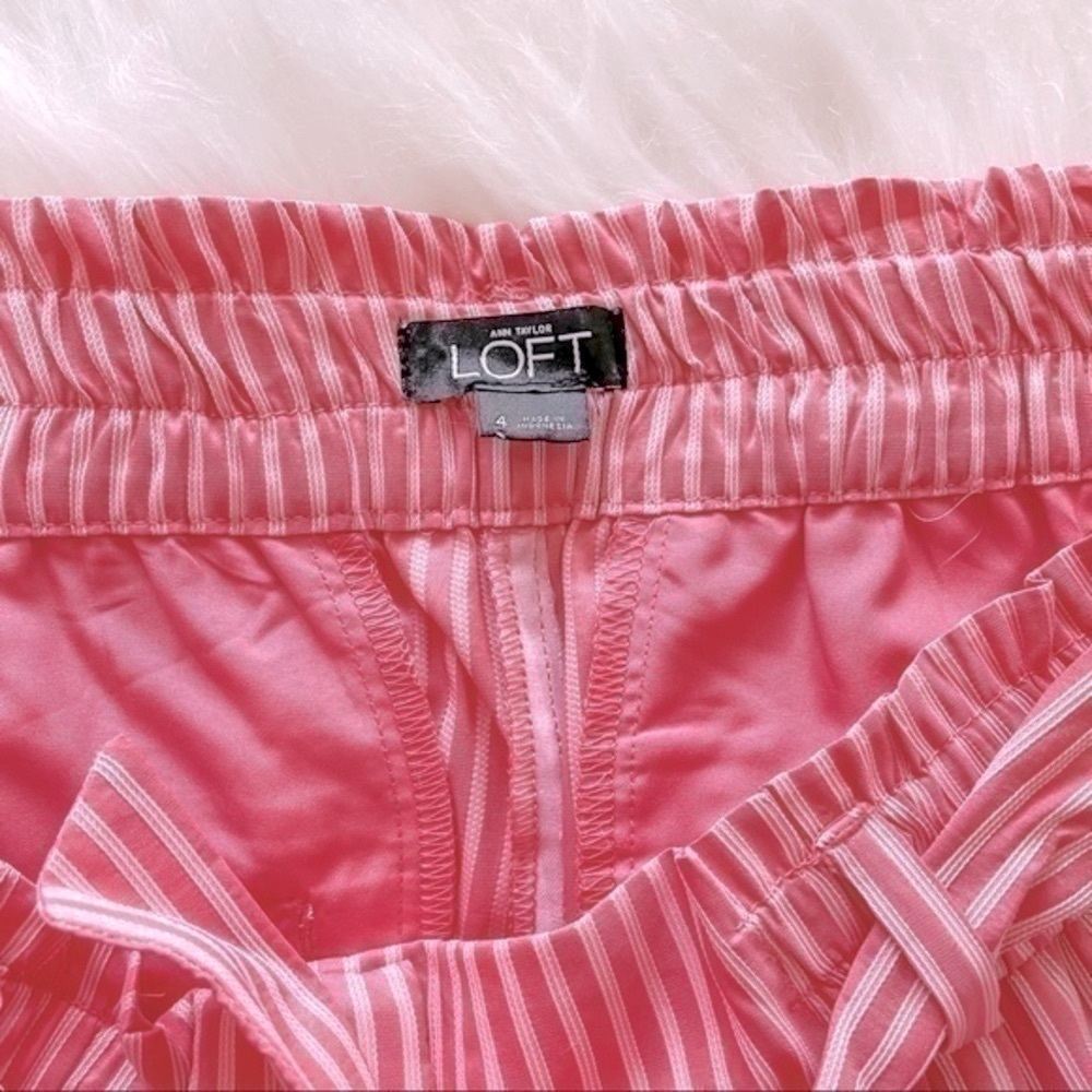 Ann Taylor LOFT Paperbag Waist Striped Shorts - Picture 14 of 14
